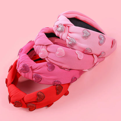 3D heart sequin headband