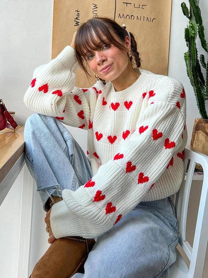 heart knit sweaters - basil boutique