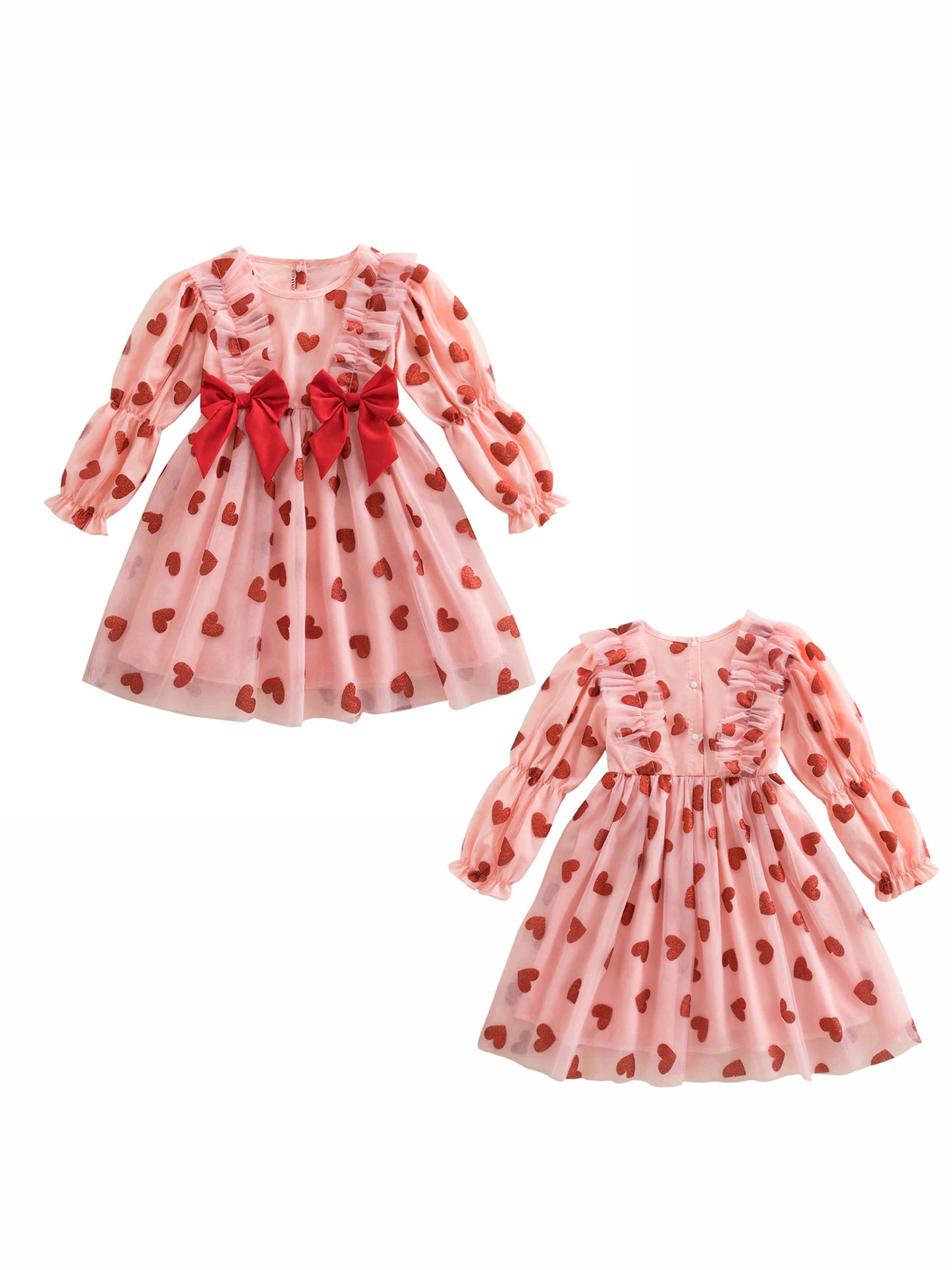 sealed with hearts + bows kids dress