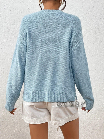 america knit crew sweater - basil boutique