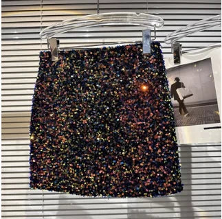 fashion sequin mini skirt - basil boutique