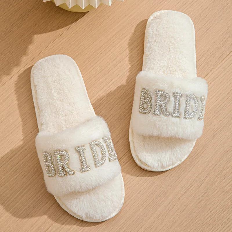 bride bedazzled slippers