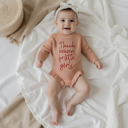 thank heaven for little girls ruffle onesie