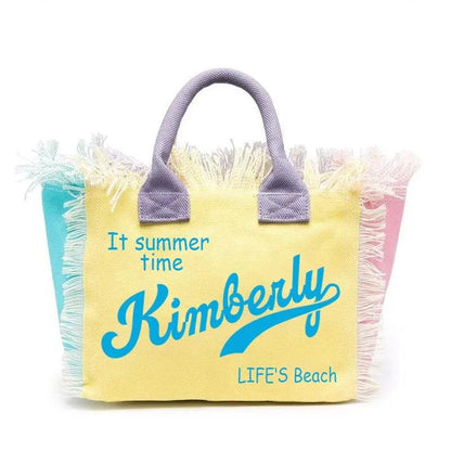 personalized tassel beach tote bag - basil boutique