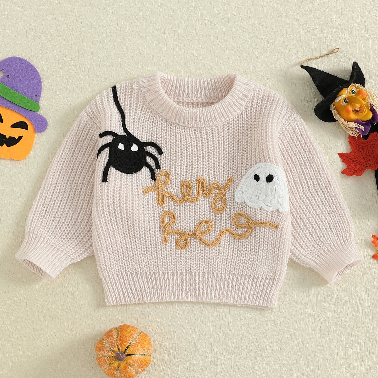 halloween knit kids crew sweaters