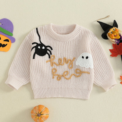 halloween knit kids crew sweaters