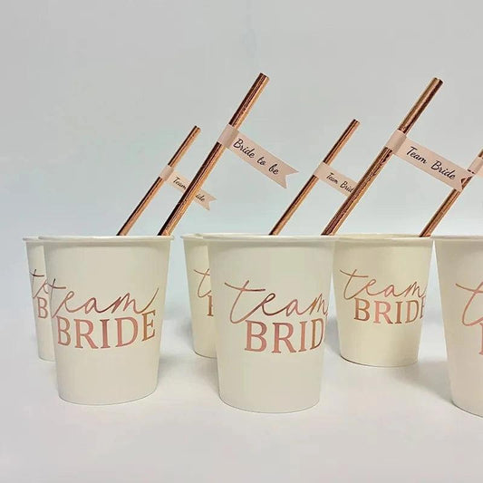 rose gold team bride drinkware