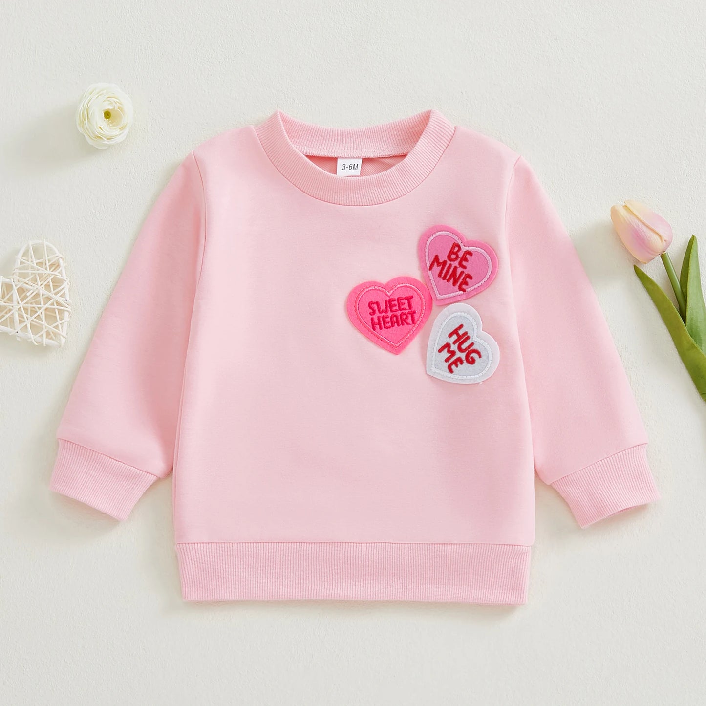 valentine's day kids crew sweatshirts