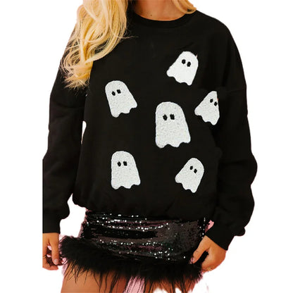 spirit of halloween sequin crew sweaters - basil boutique