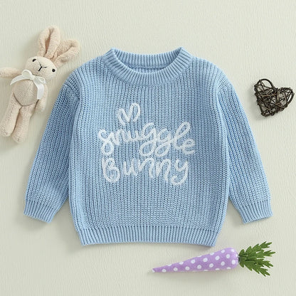 easter bunny knit kids crew sweater