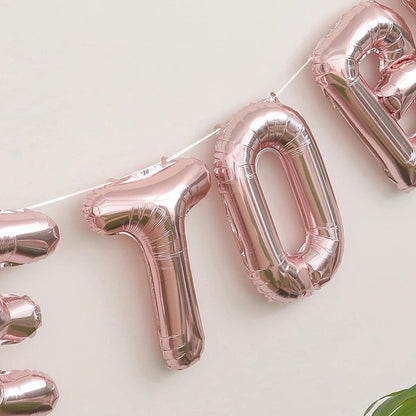 bride-to-be uppercase balloon banner - basil boutique