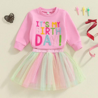 it's my birthday tulle kids outfit - basil boutique