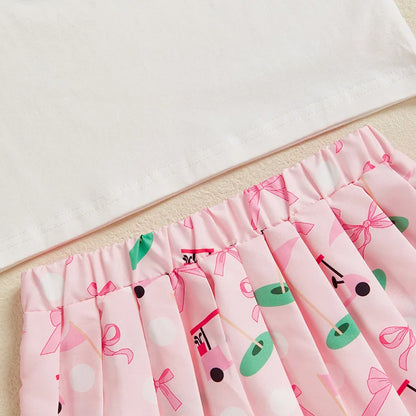 golf cart shirt + skirt kids outfit