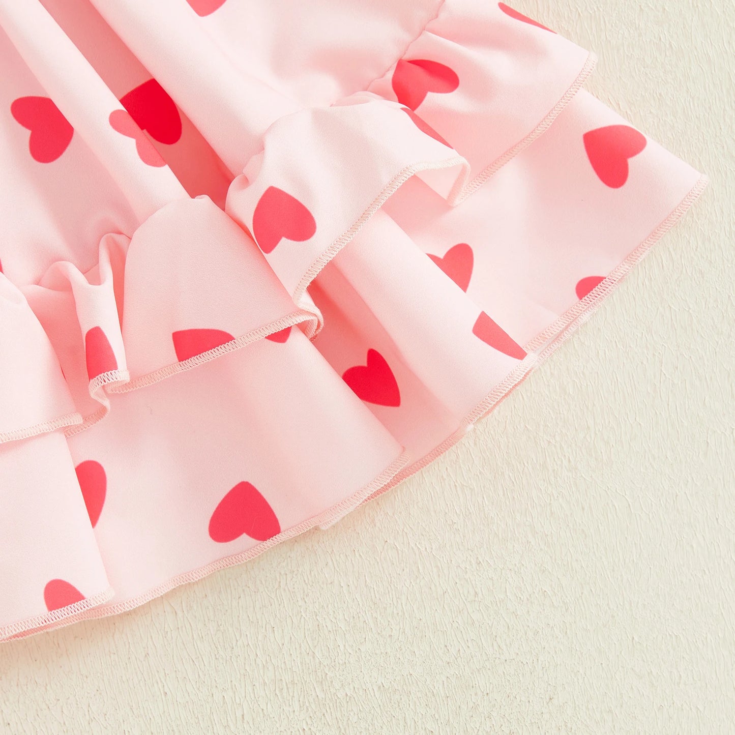 heart ruffle sleeve kids outfit