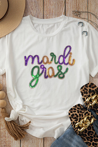 mardi gras sequin top