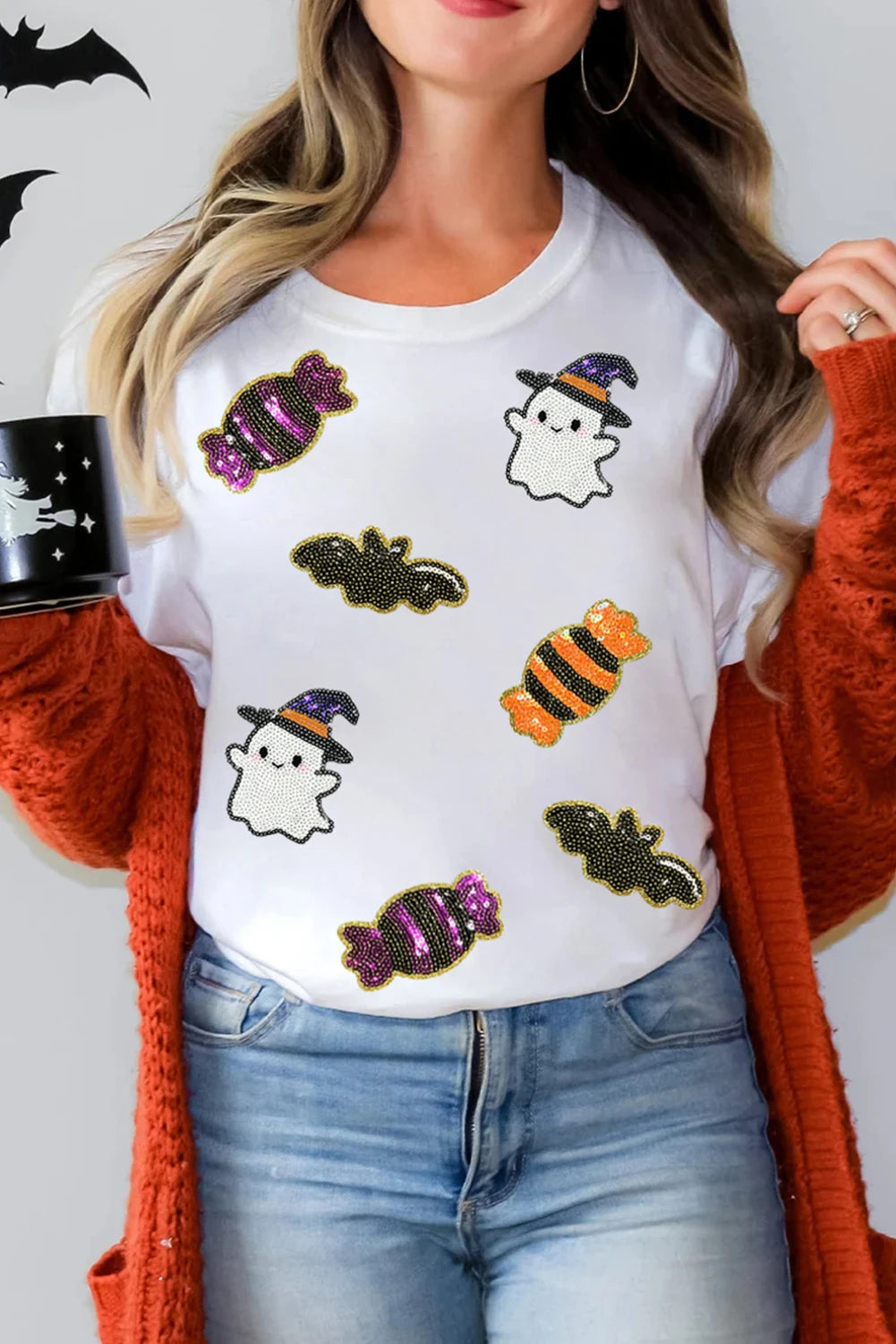 halloween spirit sequin tops