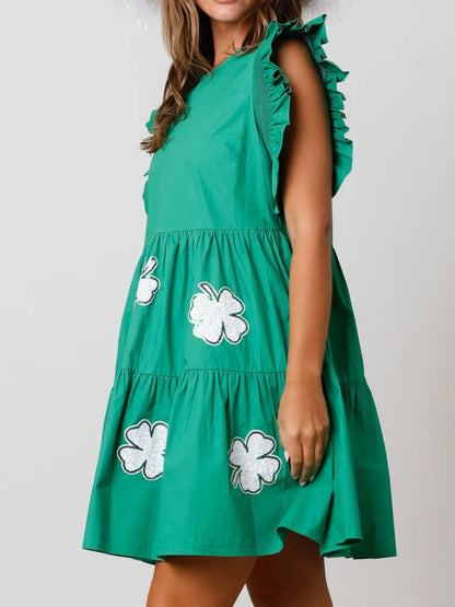 lucky clover sequin dress