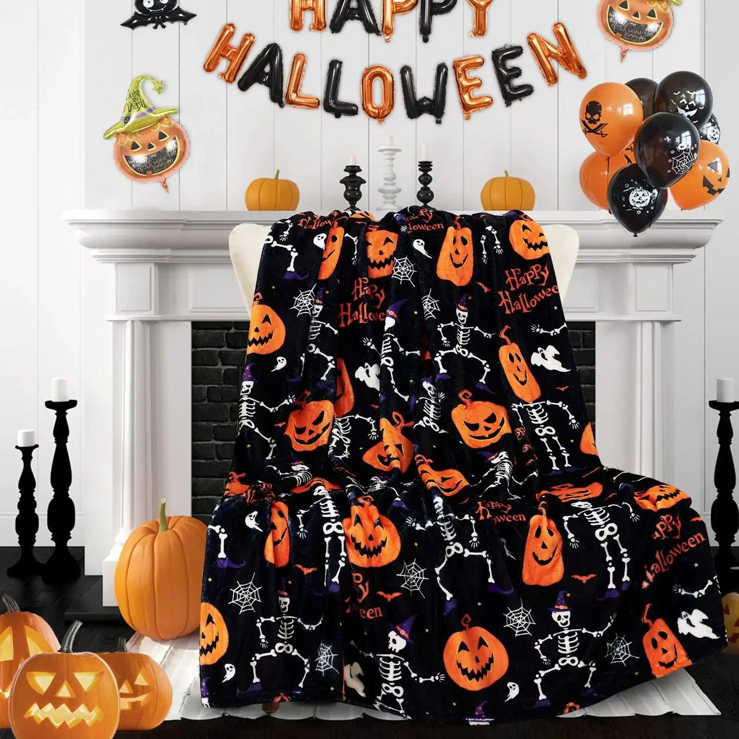 halloween throw blankets - basil boutique