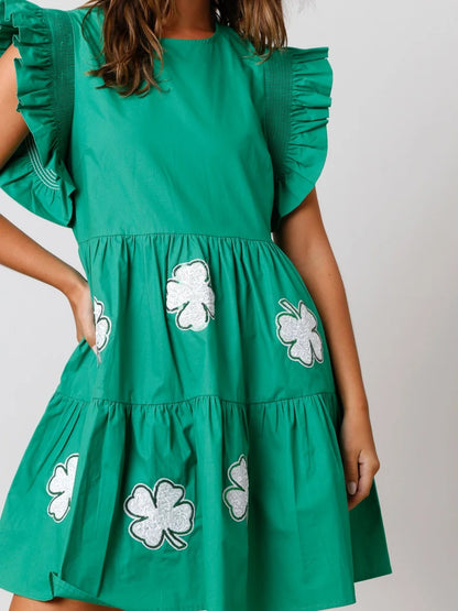 lucky clover sequin dress