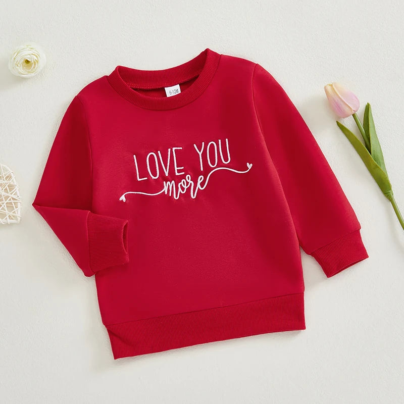 valentine's day kids crew sweatshirts