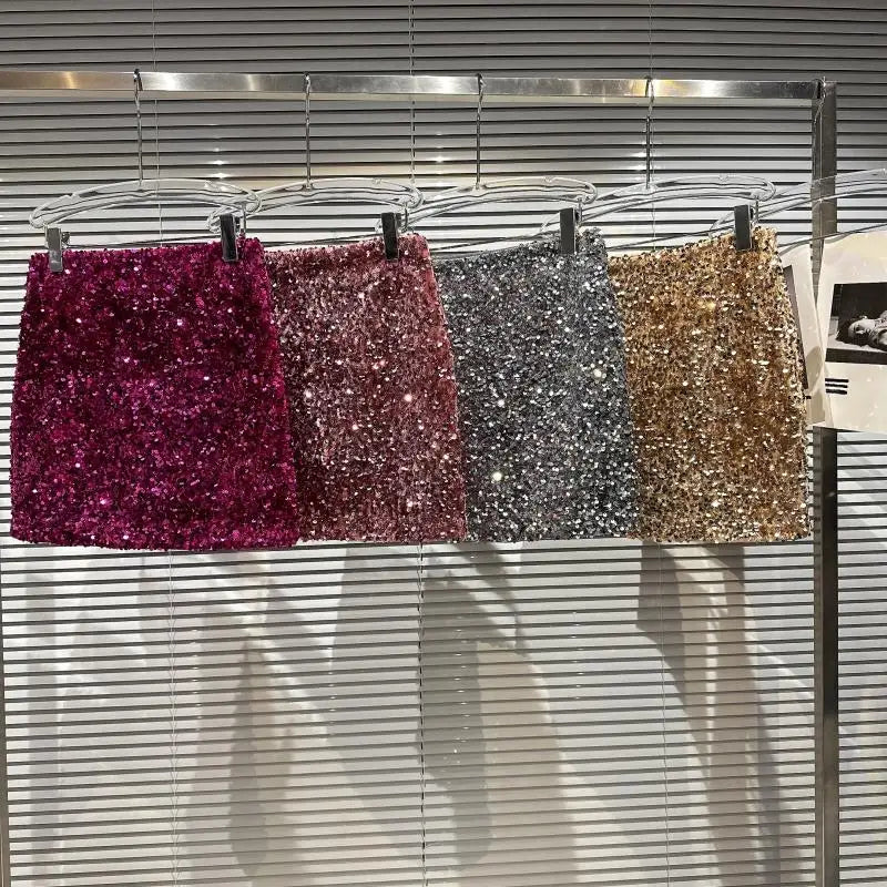 fashion sequin mini skirt - basil boutique