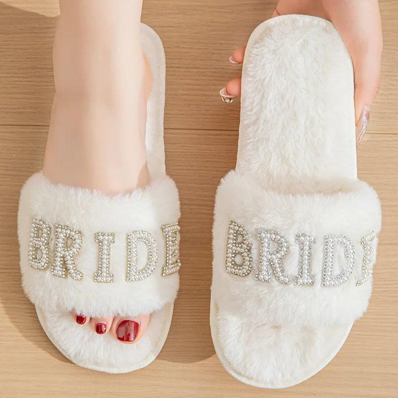 bride bedazzled slippers