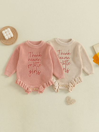 thank heaven for little girls ruffle onesie