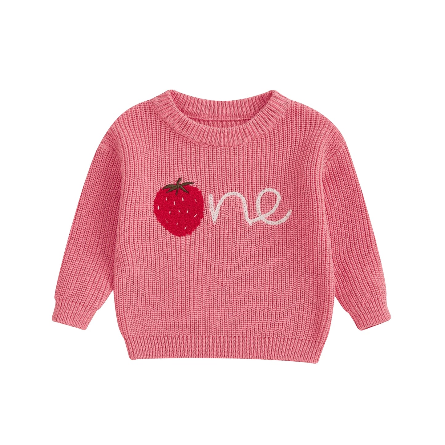 strawberry one kids knit crew sweater