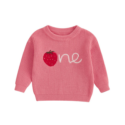 strawberry one kids knit crew sweater