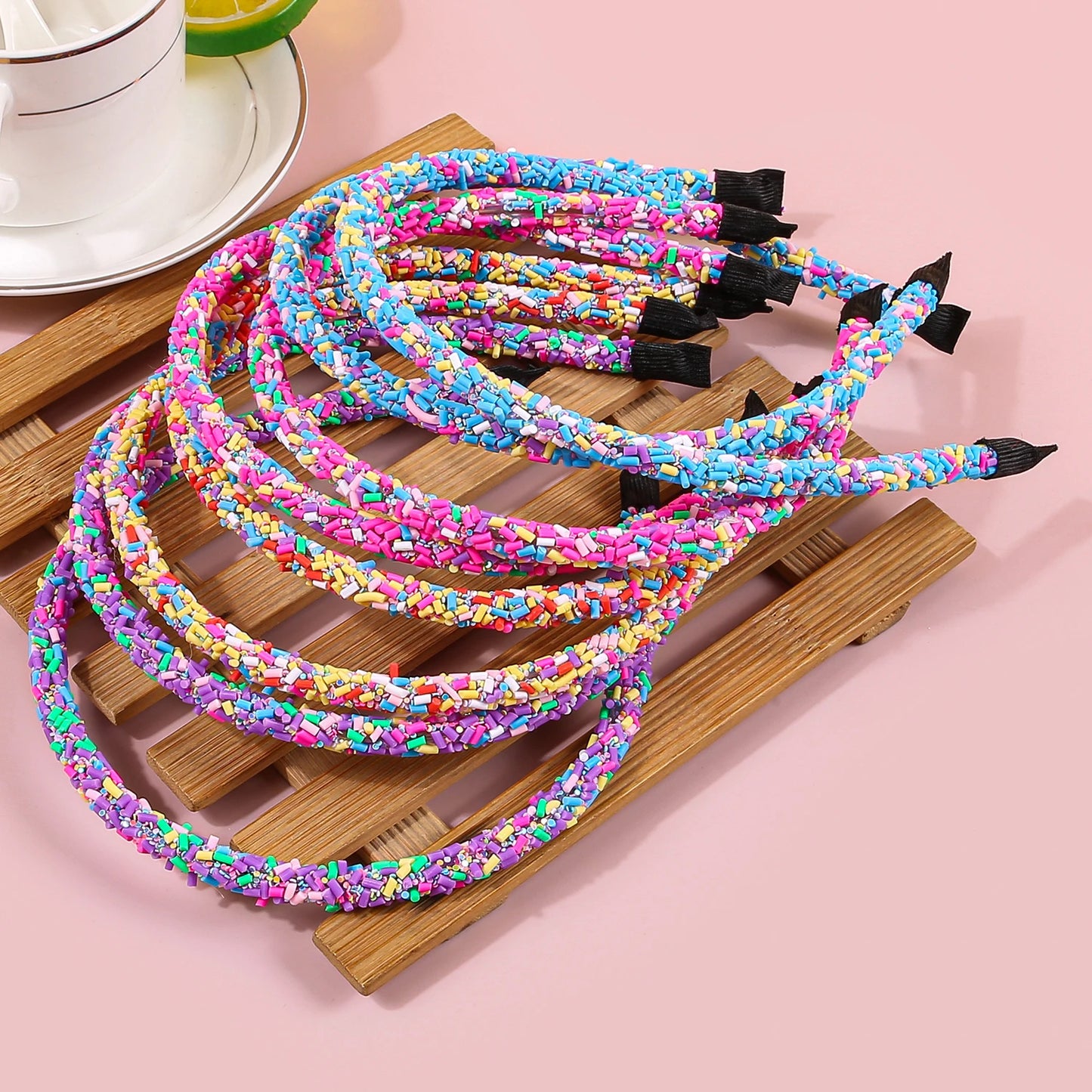 1/4pcs Sparkly Hairbands Cute Girls Headbands Girls Ice Cream Colors Headbands Kids Children Party Decoration Headwear