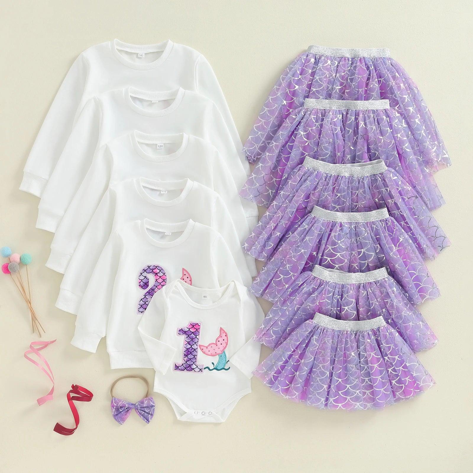 mermaid birthday kids outfit - basil boutique