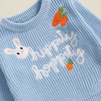 hippity hoppity knit kids crew sweater