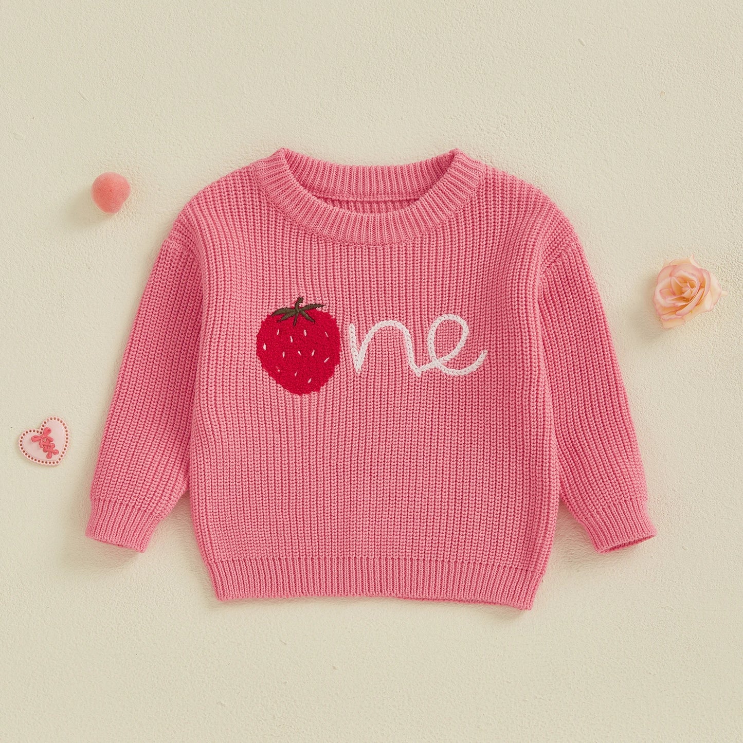 strawberry one kids knit crew sweater