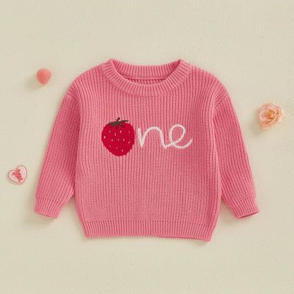 strawberry one kids knit crew sweater