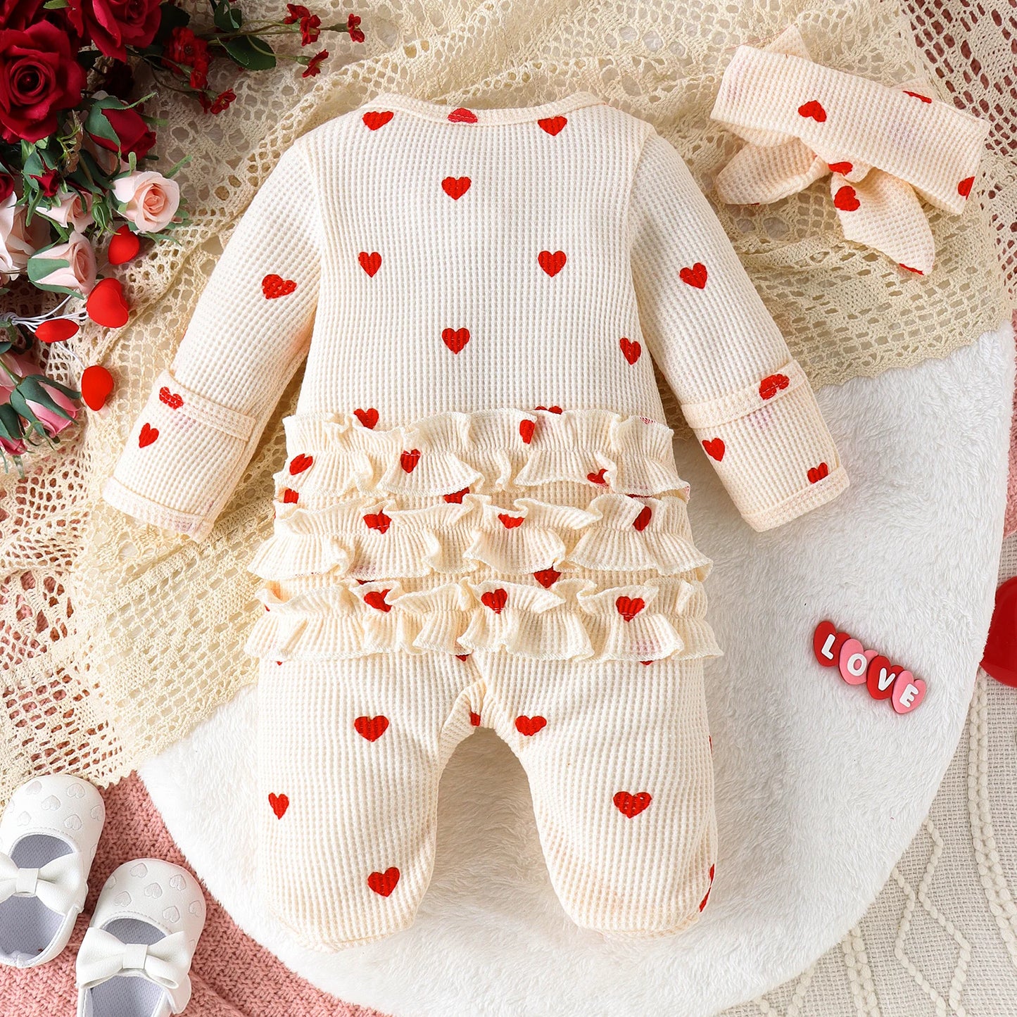 heart ruffle onesie