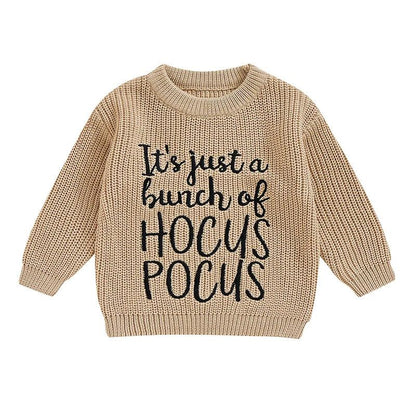 it's just a bunch of hocus pocus knit kids crew sweater - basil boutique