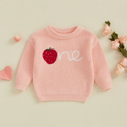 strawberry one kids knit crew sweater