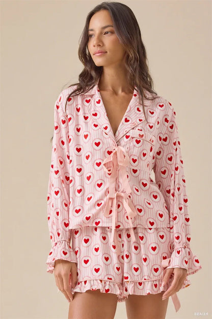 heart ruffle pajamas