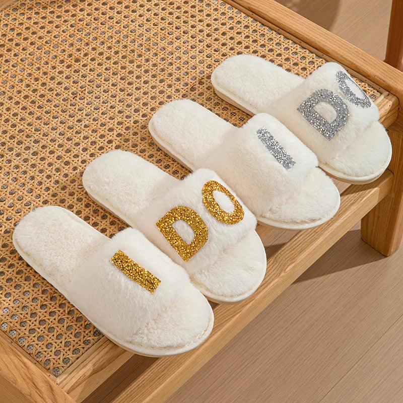 bride bedazzled slippers