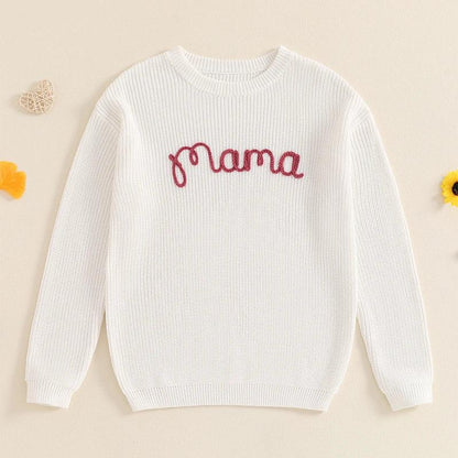 mama + mini knit matching crew sweaters - basil boutique