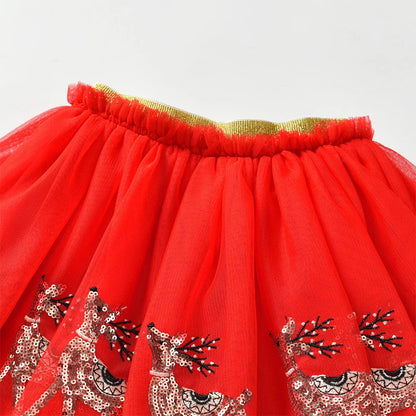 reindeer sequin kids tutu - basil boutique