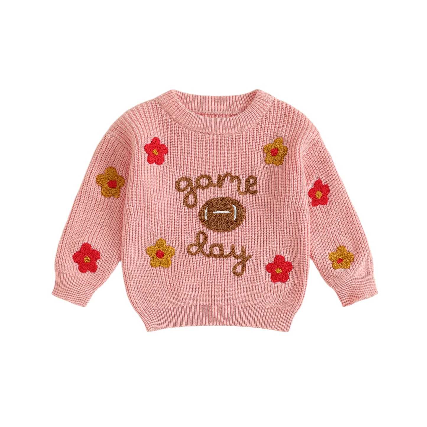 floral game day kids crew sweater
