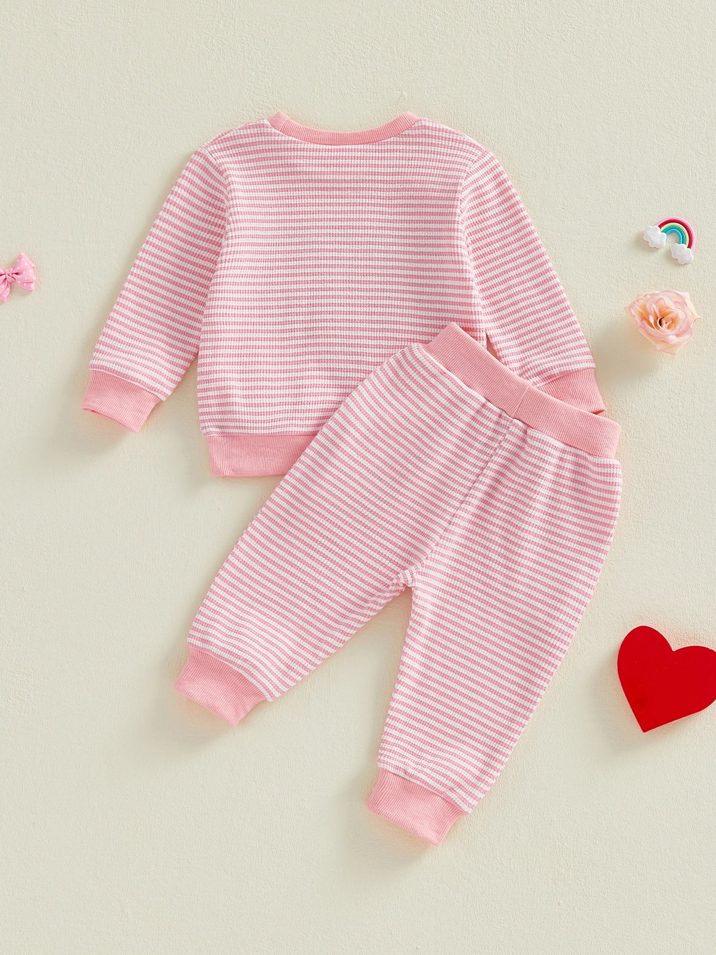 sweet heart striped kids outfit