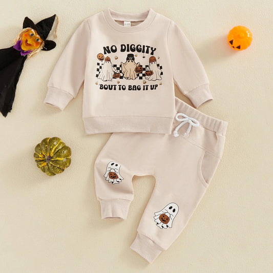 no diggity halloween kids outfit - basil boutique