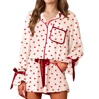 valentine's day bow pajamas