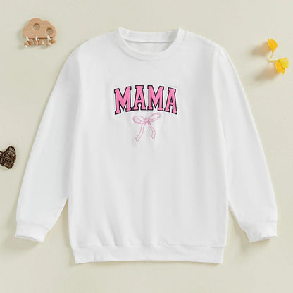 mama + mini bow matching crew sweatshirts