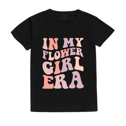 in my flower girl era kids t-shirts