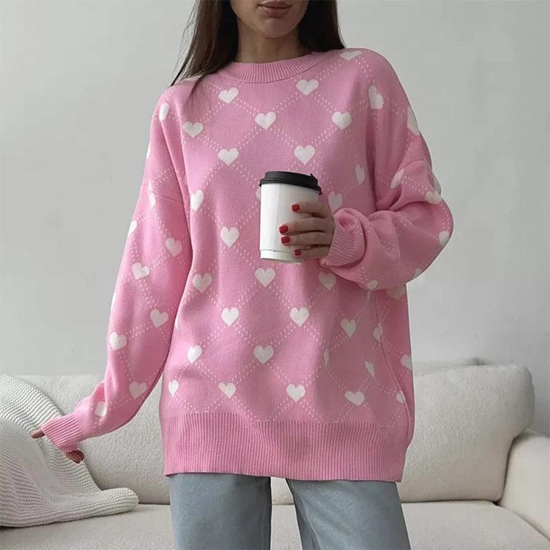 heart knit sweaters - basil boutique