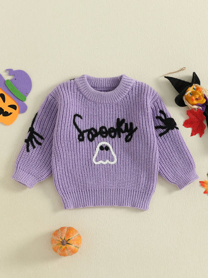 halloween knit kids crew sweaters