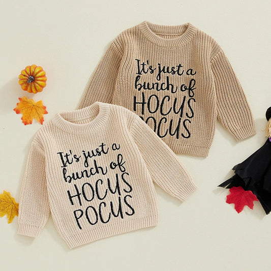 it's just a bunch of hocus pocus knit kids crew sweater